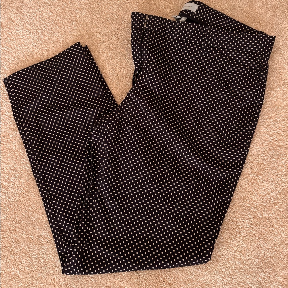 GAP Navy and White Polka Dot Slim Cropped Pants